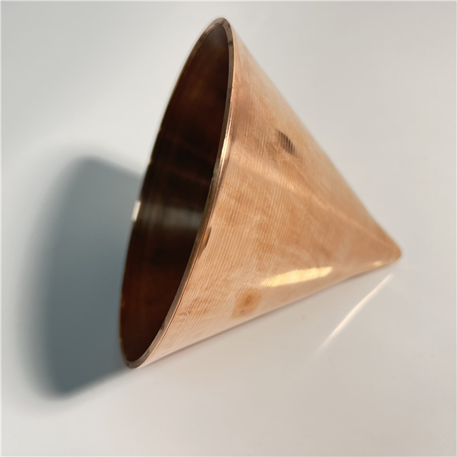 Popular copper hollow metal cone deep drawing spinning copper cones solid copper cone by cnc spinning