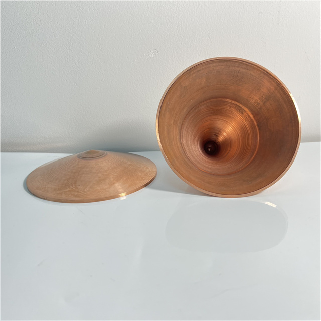 Popular copper hollow metal cone deep drawing spinning copper cones solid copper cone by cnc spinning