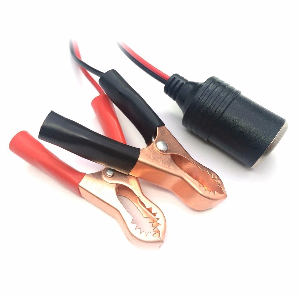 12v larger battery clips to lighter connector cable