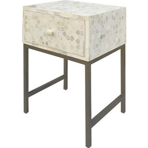 Wholesale New Arrival 2022 Star Pattern Bedside Table Iron Base Bone Resin Inlay Modern Hotels Homes Luxury Apartments Furniture