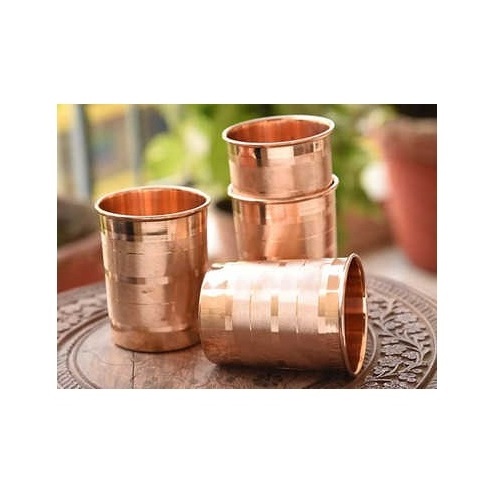 Hot Selling Customized Handmade SOLID COPPER HAMMERED DESIGNER WATER GLASS Indian Manufacturer Drinking Water Copper Mugs