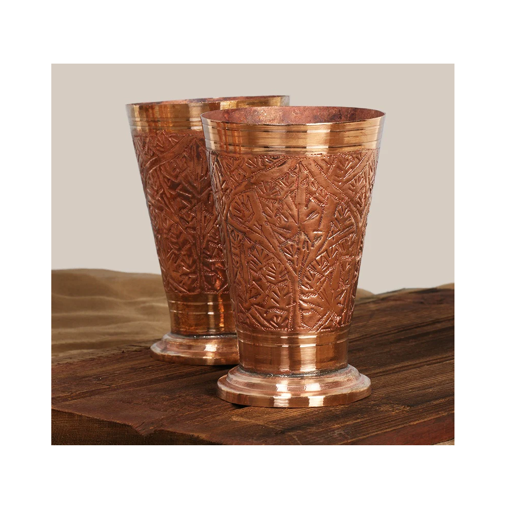 100% Premium Quality Pure Copper Latest Design Copper Party Ware Glass With Unique Design For Hot Sale Product new arrival