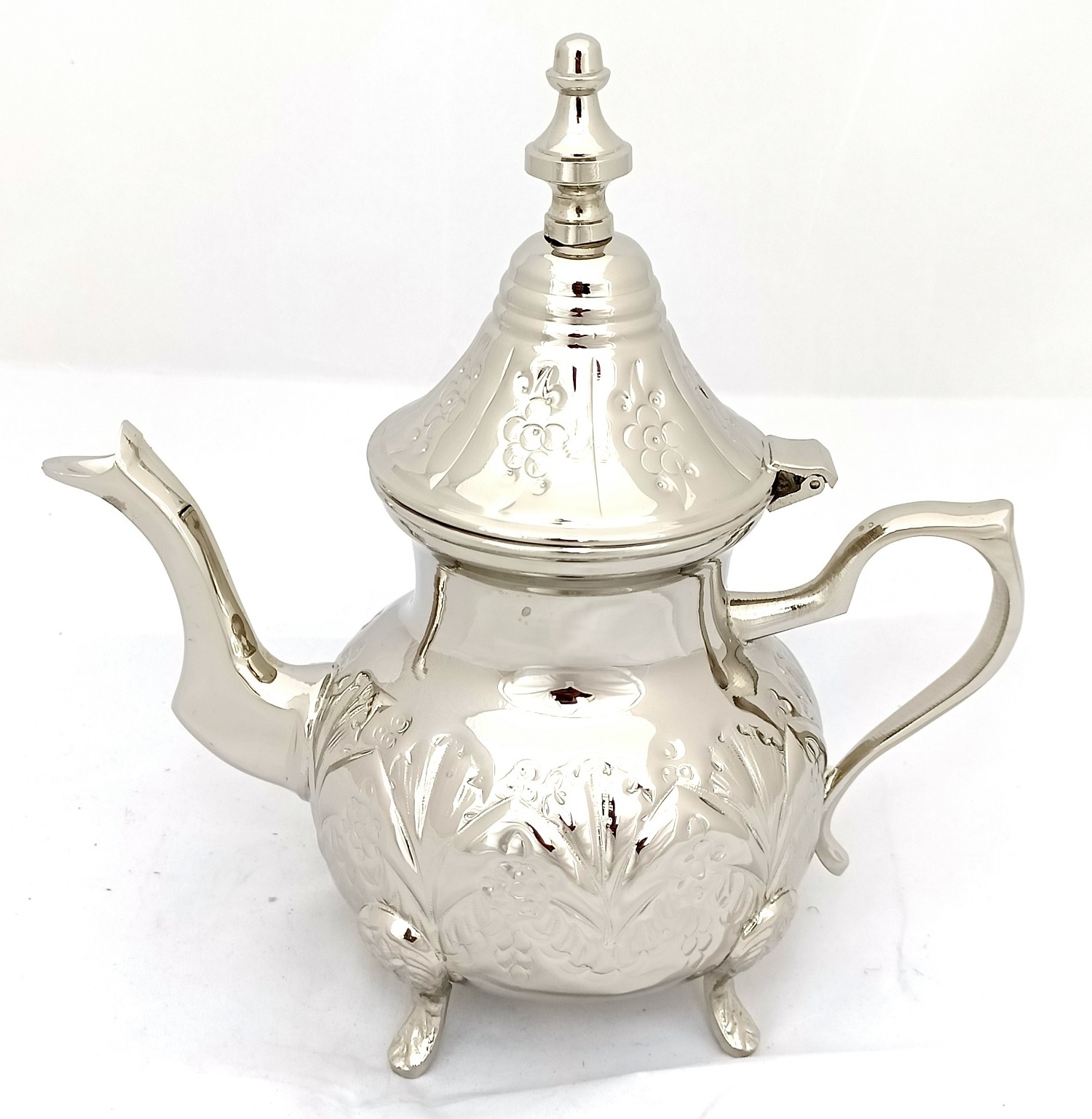 Engraved New Design Tea Kettle Arabic Indian Artisan Handicraft Gift Sets Eid Decor Wedding Silver Plated Coffee Pot Dallah