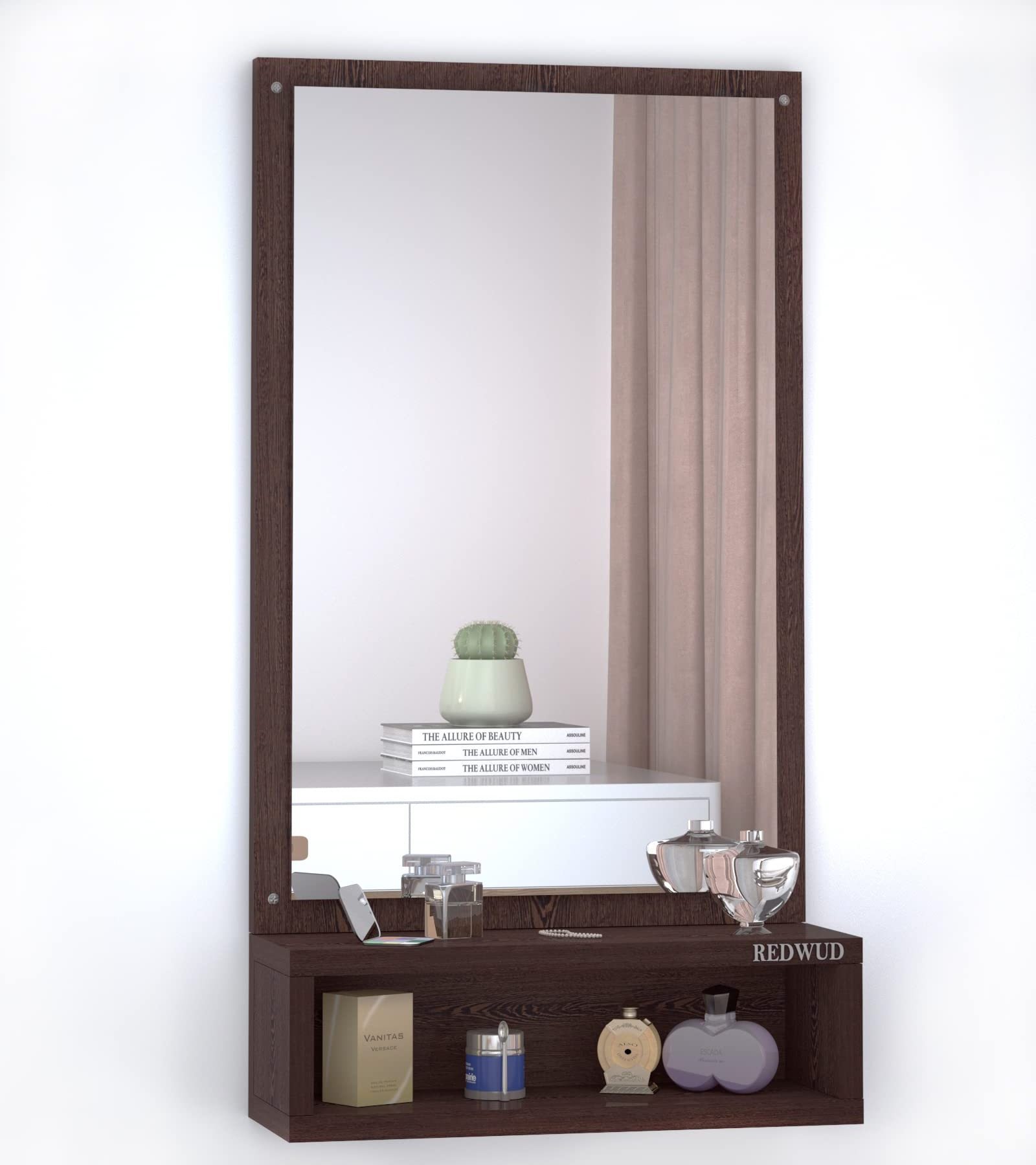 Industrial Quality Polished Wooden Bathroom Wall Mirror Wholesale Custom Hand Finished Wall Hanging Wooden Framed Mirror