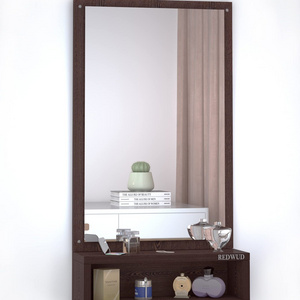 Industrial Quality Polished Wooden Bathroom Wall Mirror Wholesale Custom Hand Finished Wall Hanging Wooden Framed Mirror