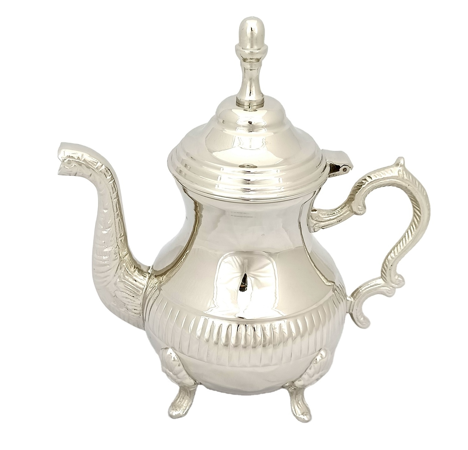 Engraved New Design Tea Kettle Arabic Indian Artisan Handicraft Gift Sets Eid Decor Wedding Silver Plated Coffee Pot Dallah