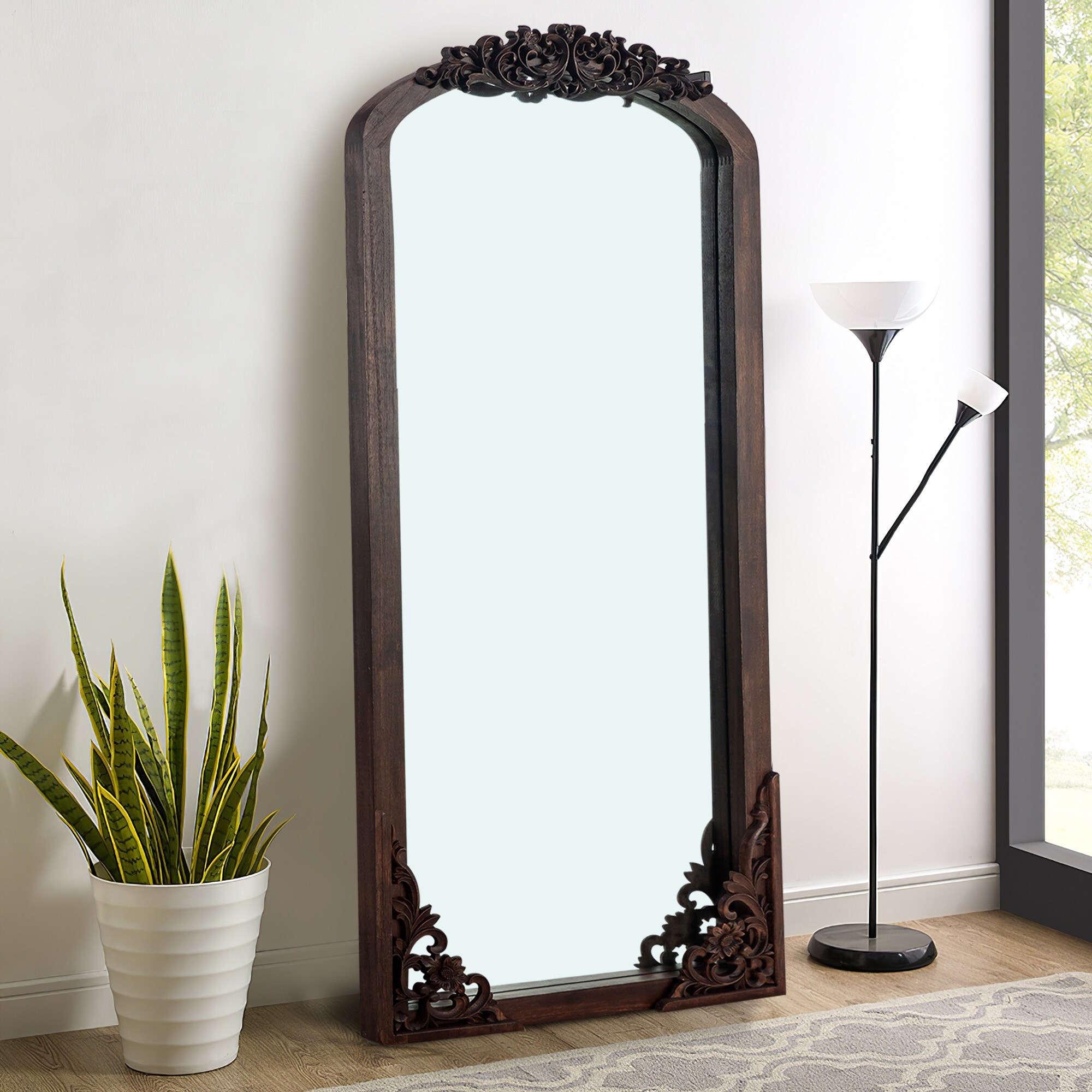 Industrial Quality Polished Wooden Bathroom Wall Mirror Wholesale Custom Hand Finished Wall Hanging Wooden Framed Mirror