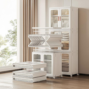 2024 Wholesale Classical Design Folding Plastic Portable Wardrobe Multi-Function Injection Technology for Baby & Living Room Use