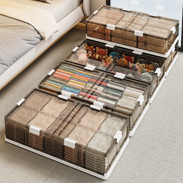 Modern Factory Price Plastic foldable storage box  Under Bed Large Capacity Bedroom Clothing Organizer Contain Under Bed