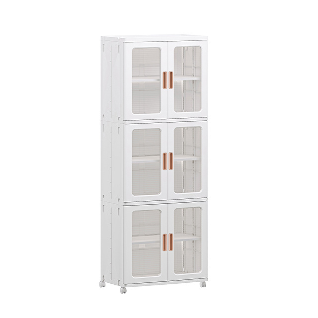 Rmier DIY  Easy Installation Multifunctional Portable Storage Cabinet Plastic Foldable Wardrobe For Kinds Clothes