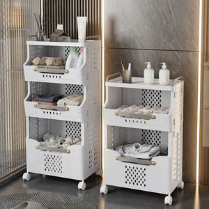 Standing Type Bathroom Rack PP Plastic Bathroom Shelf Shampoo Storage Organizer