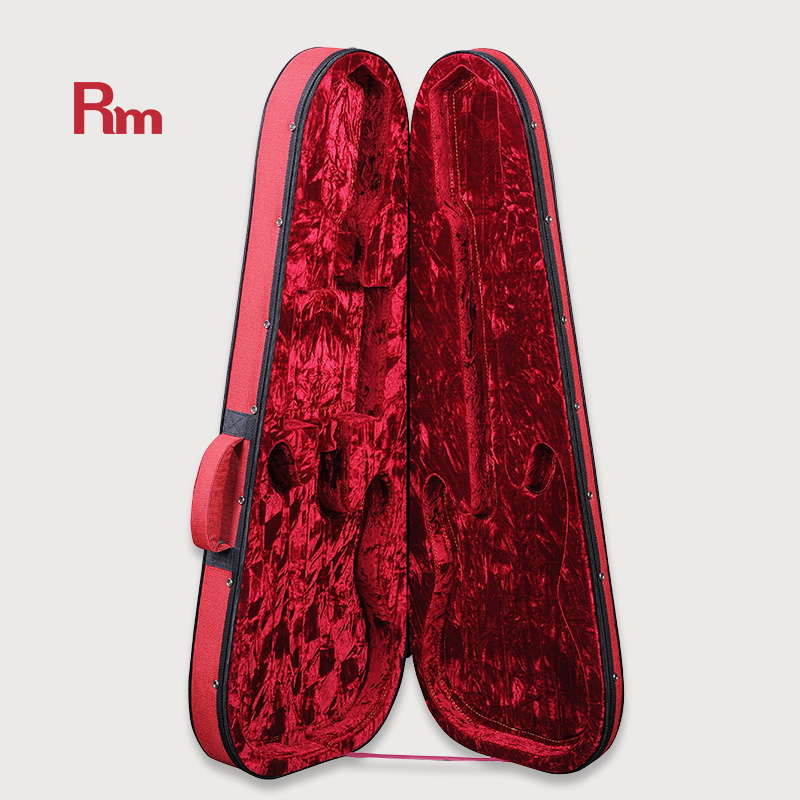 FC04-DSE Rm Wholesale hot selling red Oxford cloth foam hard shell electric guitar case portable musical instrument case