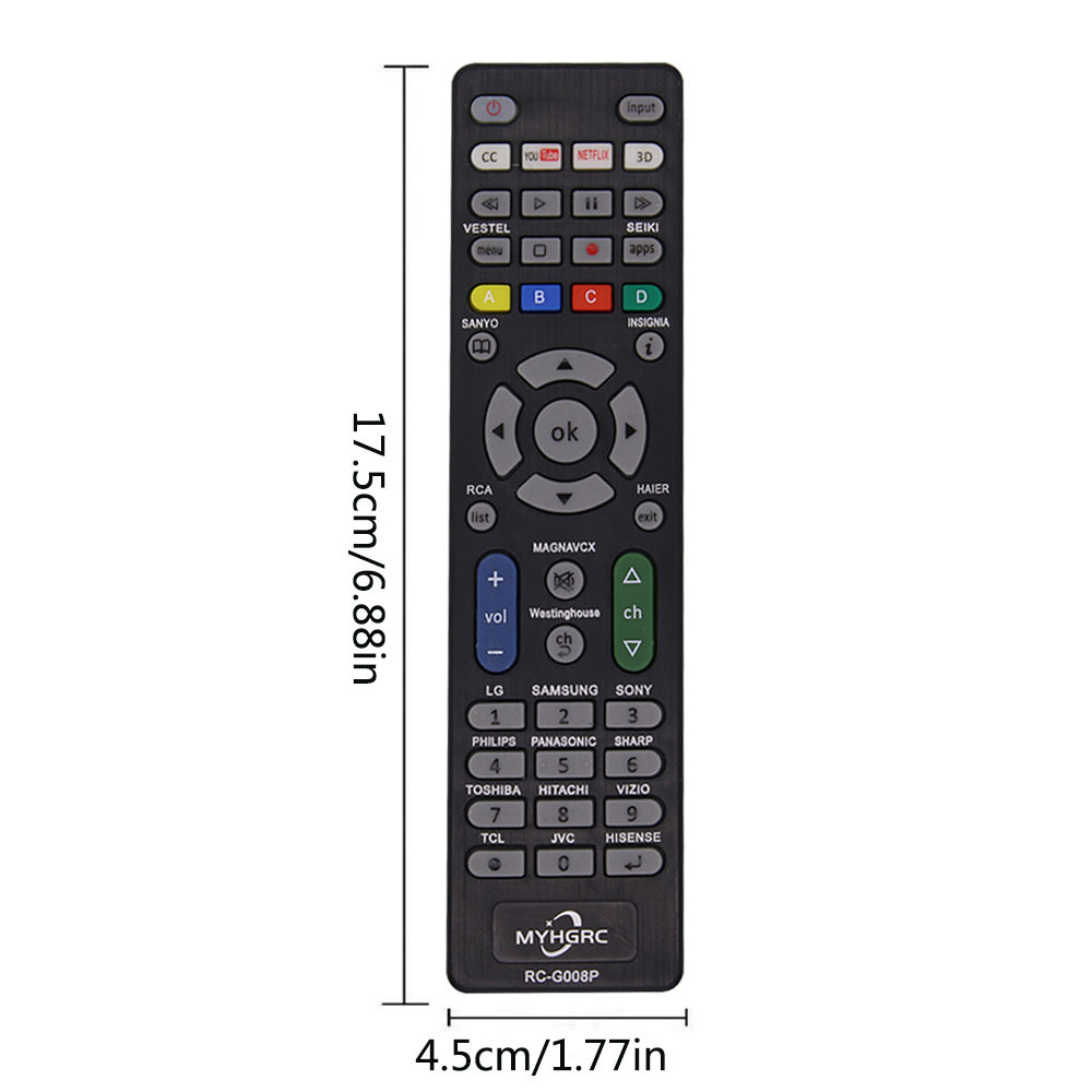 Universal remote for LG SAMSUNG SONY Panasonic SHARP TOSHIBA HITACHI VIZIO TCL JVC HISENSE Smart TVs with Youtube  netflix