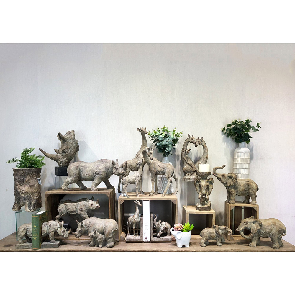 Quanzhou Creative Gifts Resin Silver Elephant With Glitter Home Decoration Lucky Elephant Figurine