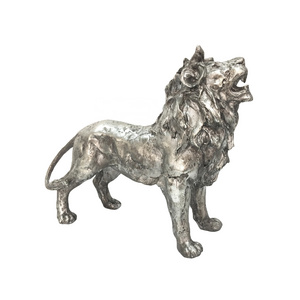 Factory sales resin craft gifts gold and silver color Tiger lion animal statues garden home decor