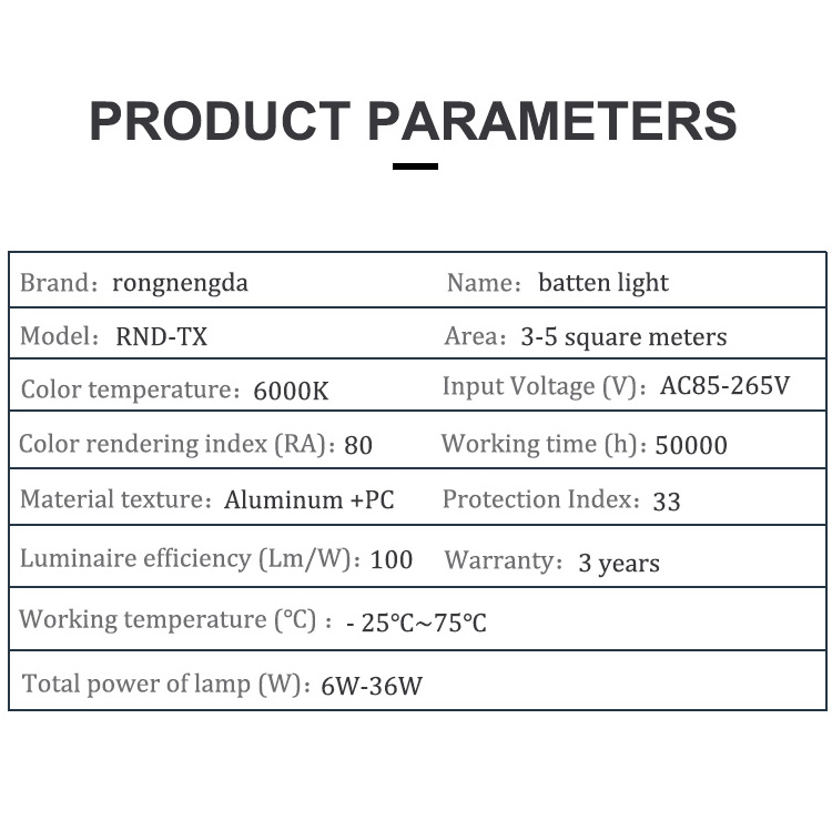 China Factory Fixture Lamp Batten Light High quality square led tube batten light  garage and workshop waterproof batten light