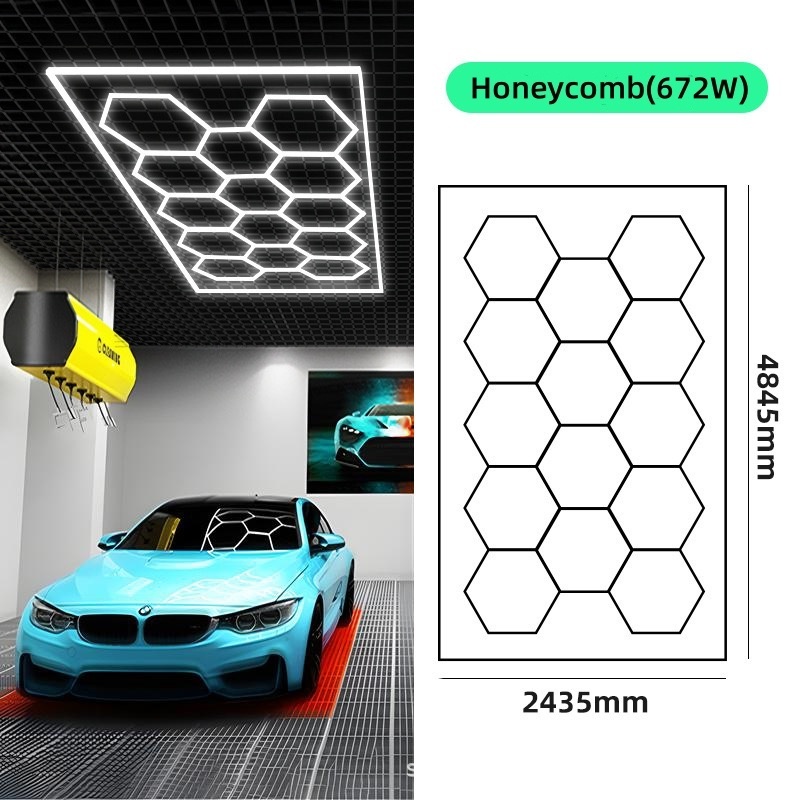 Super bright mounted six side hexagon ceiling light for warehouse workshop gym car care wash room  Factory Price