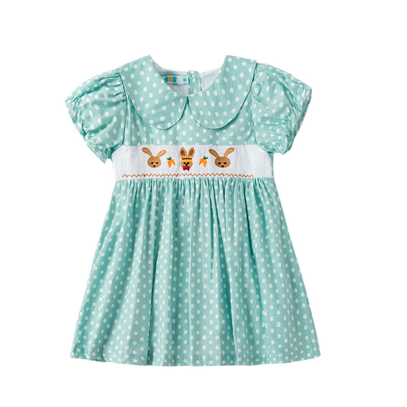 Toddler Girls Summer Dress 2023 Smocked Dress Children Clothing Wholesale