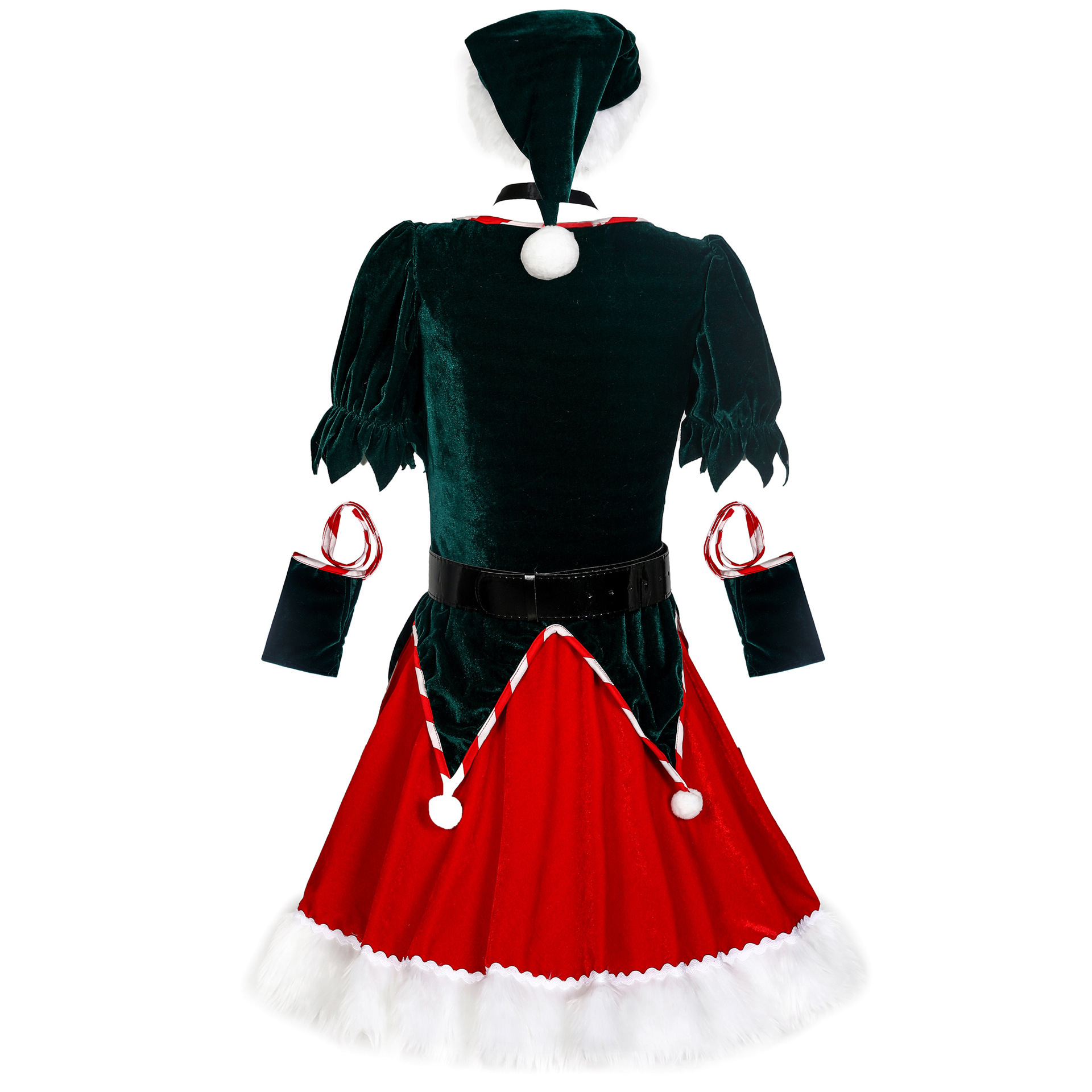 Christmas Cosplay Green Red Dress for Christmas Miss Stage show Christmas Dance Costume