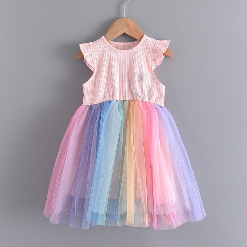 Toddler Tutu Dress Little Girls Fluffy Summer Dresses Casual Party Tulle Sundress for Kids Little