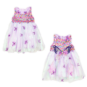 Girls  Fashion Summer Ceremonial Dress Performance Costumes Princess  Sequin  Butterfly Wings Dress