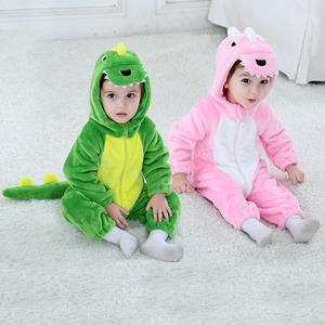 Halloween Cosplay Costume Animal Baby Pajama Cartoon Overalls Suit Polar Fleece Sleepwear dinosaur