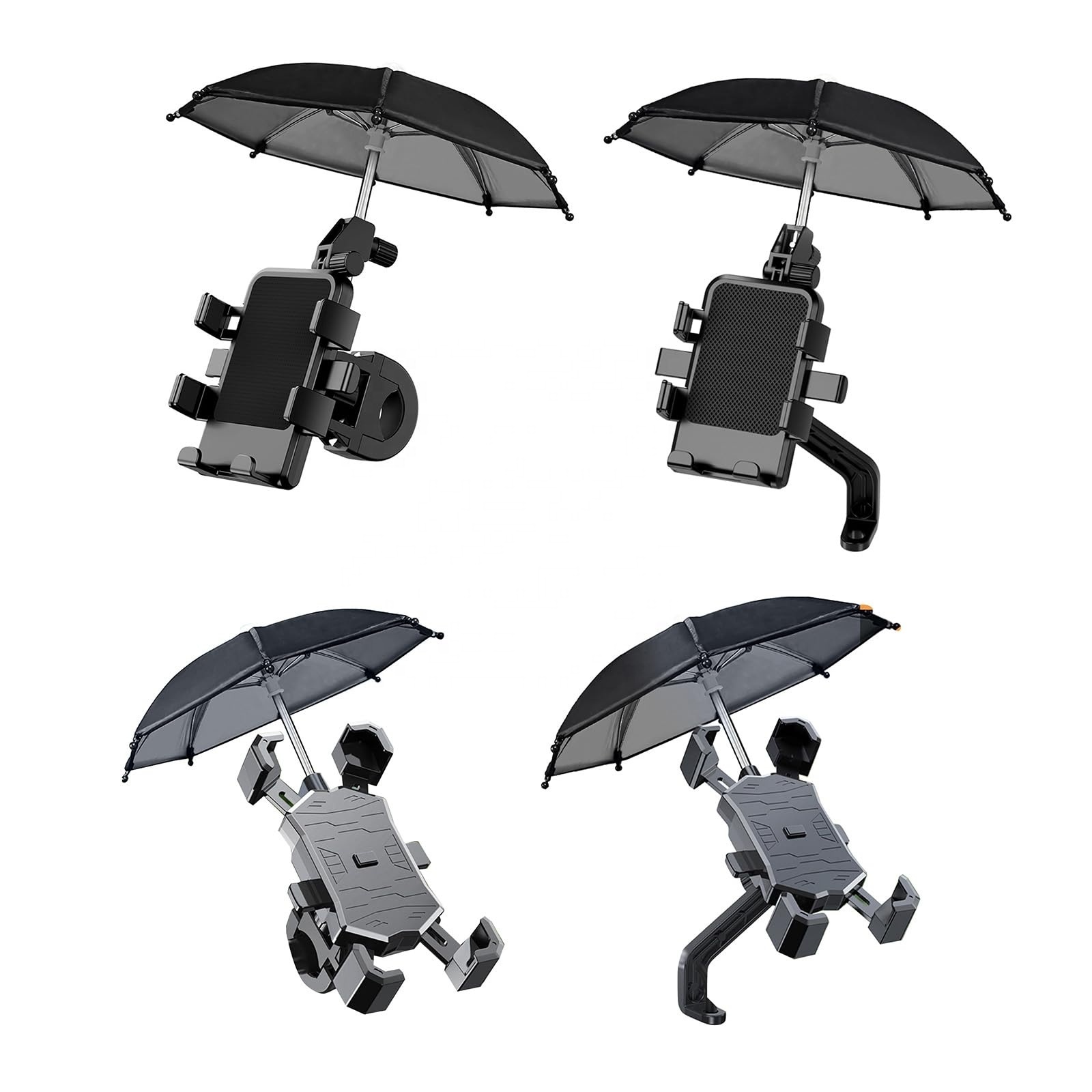 Fashion style ABS material 360 degree rotate bike motorcycle universal phone holder with a umbrella