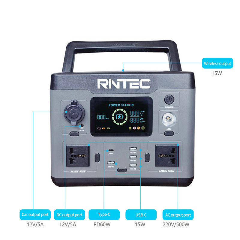 RNTEC Hybrid System Solar Kit 540wh solar power system Off Grid Solar Power Energy System Storage for Home Commercial