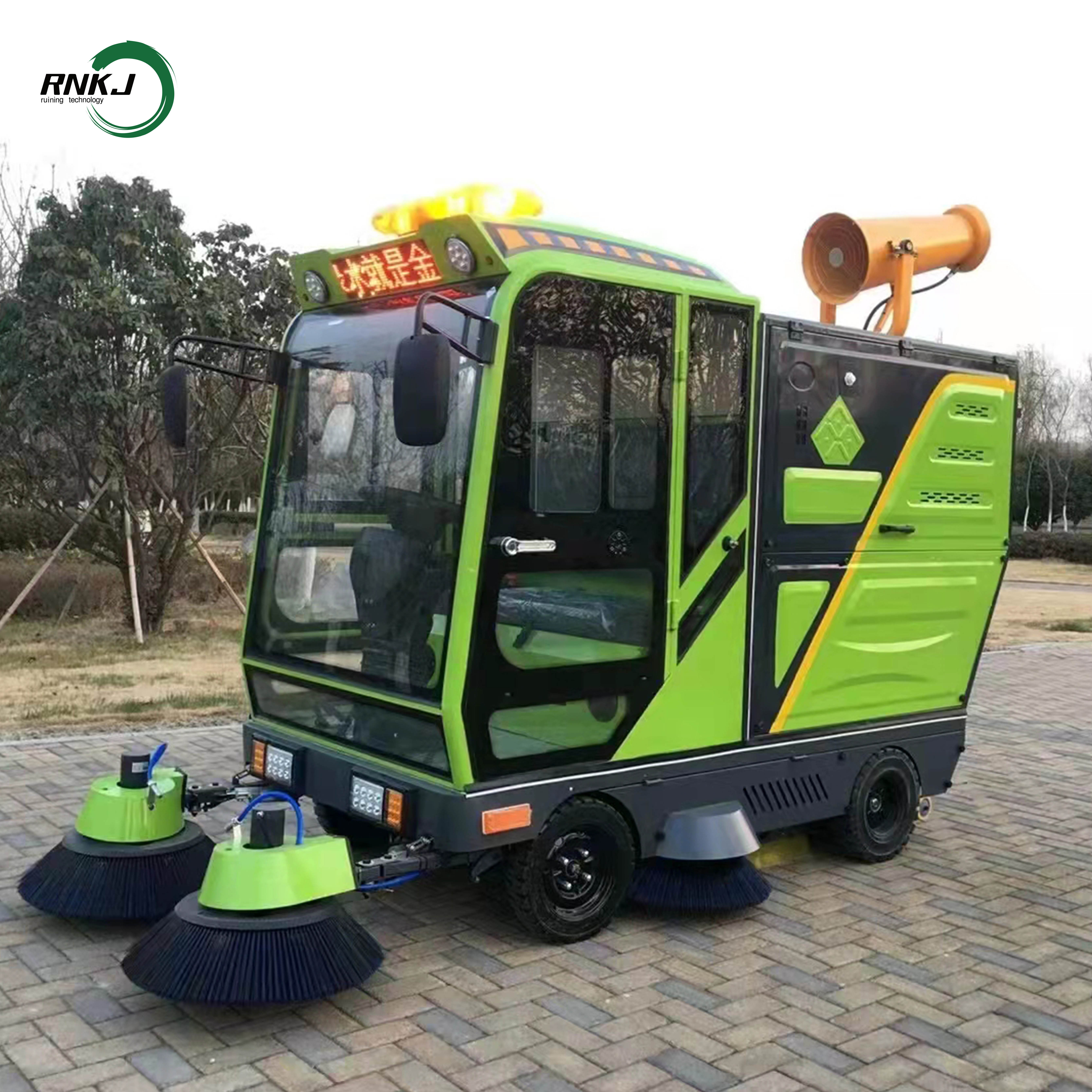 Artificial Grass Power Broom Electric enclosed auto cleaning equipment sweeper road sweeping machine