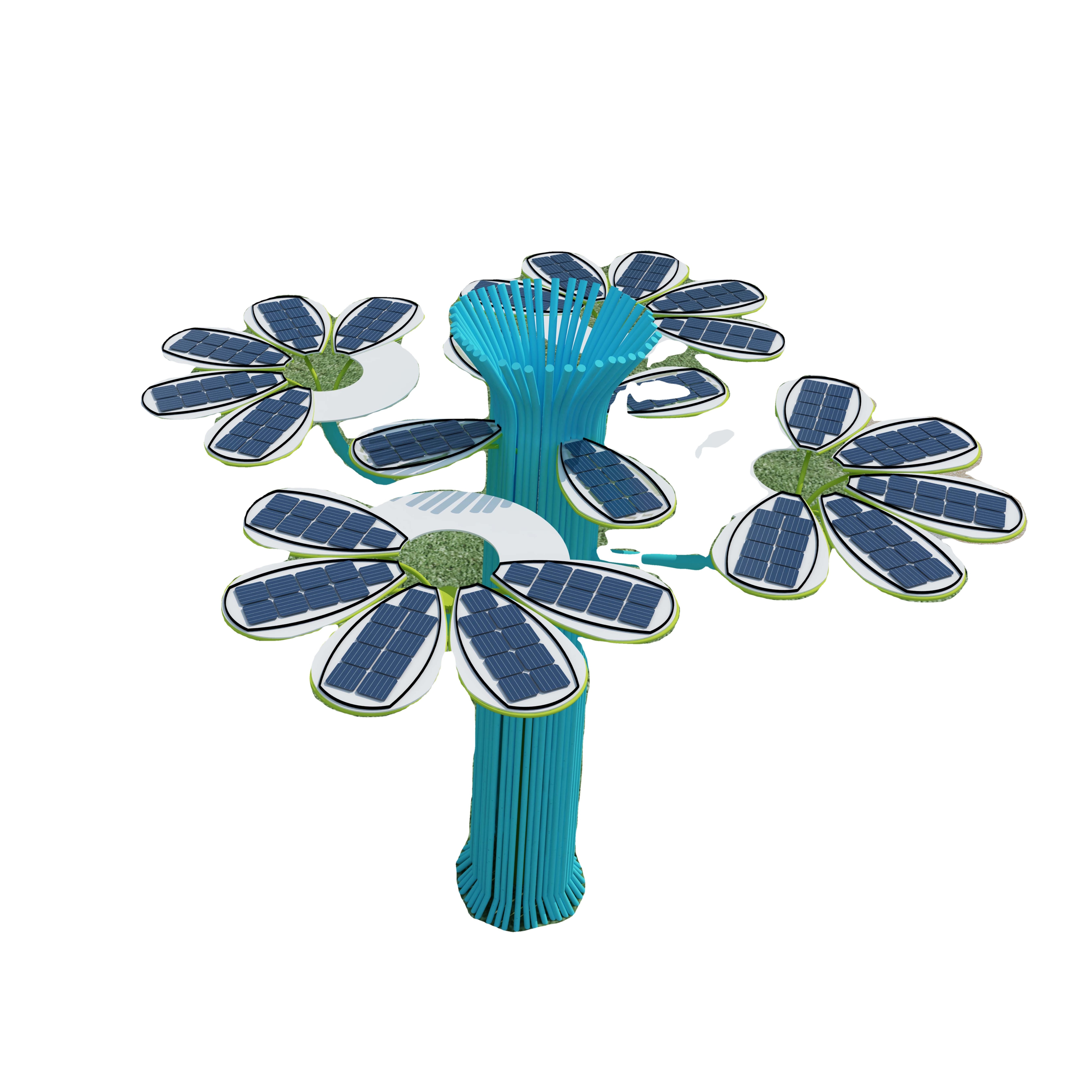 Modern Villa Home Garden Yard Decoration 1000W 1400W Sunflower Shaped Solar Energy System Tree Shaped Solar Panel