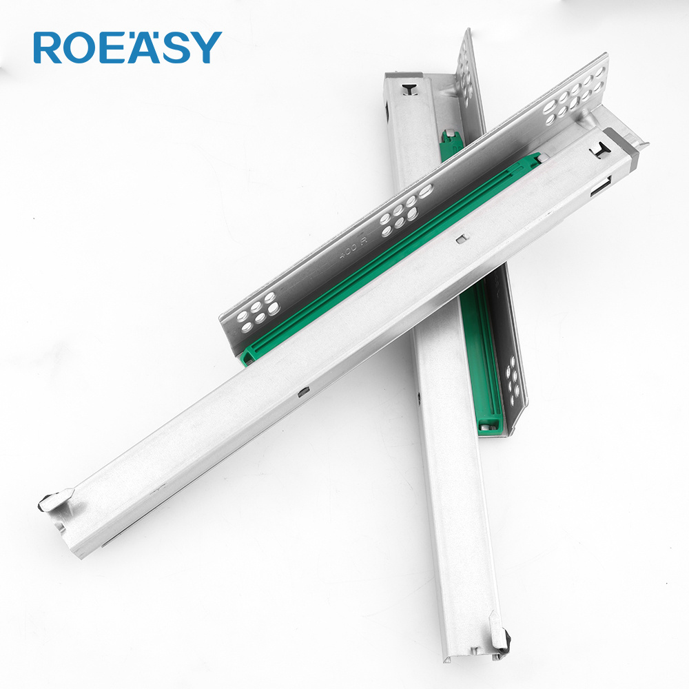 ROEASY Soft Close Under Mount Concealed Hidden Drawer Slide for Kitchen Cabinet Bottom Mounting Telescopic Rail Guide