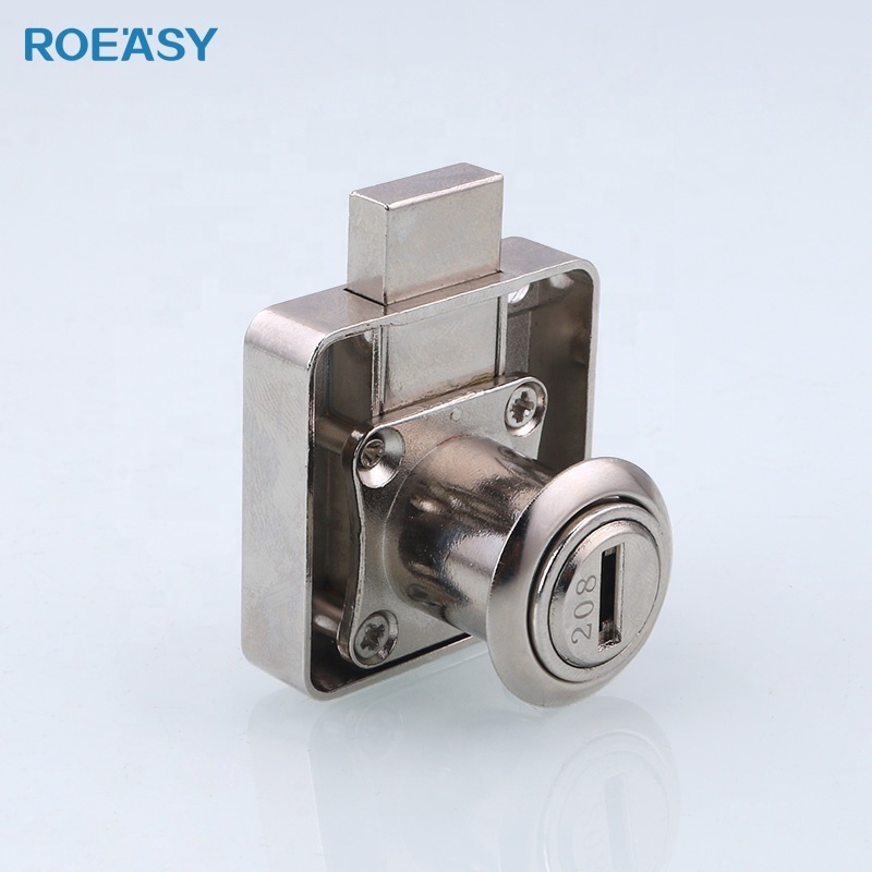 ROEASY 138-22 Furniture Lock Drawer Lock Cupboard Lock Zinc Alloy with 3MM Latch 22MM Cylinder Kitchen Toys Modern Nickel Plated