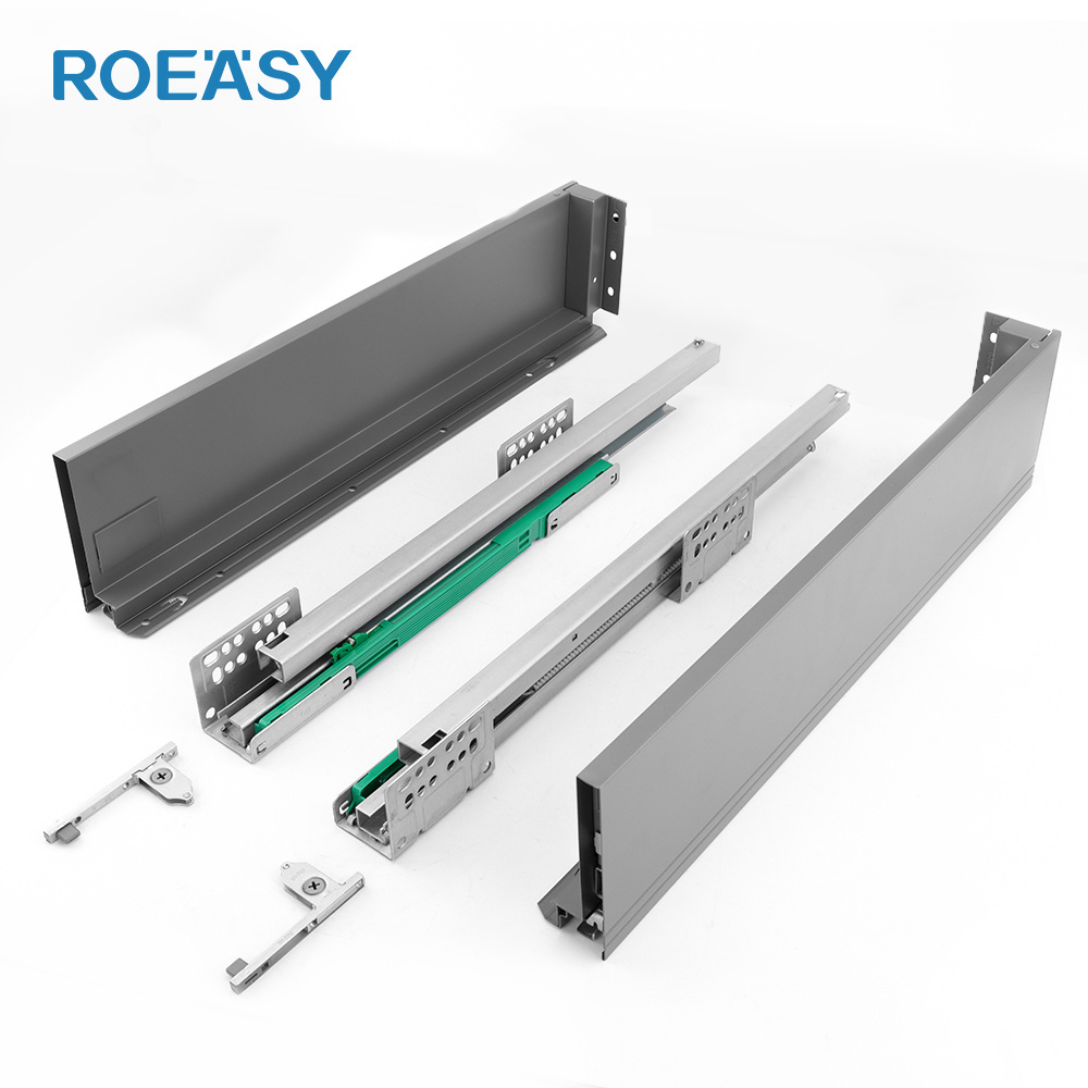 ROEASY slim tendom box soft closing slide drawer boxes sliding kitchen cabinets drawers system