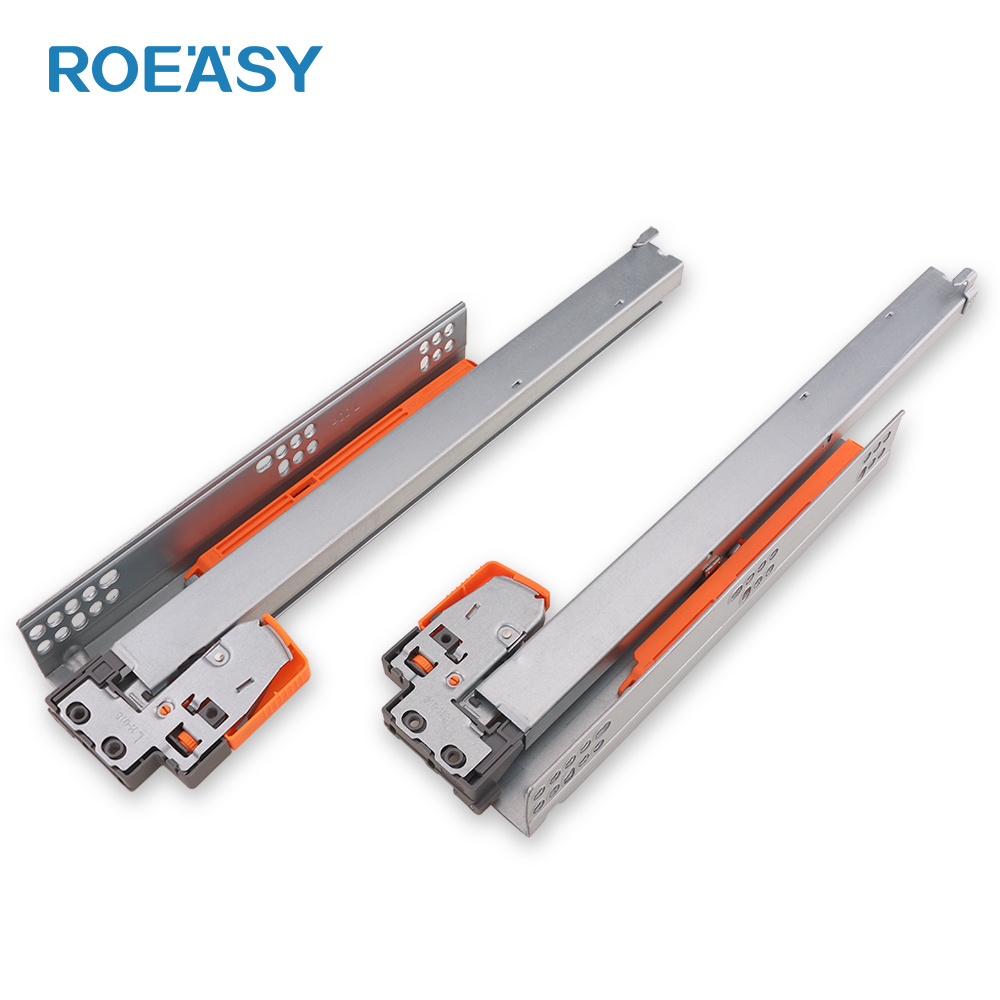 ROEASY drawer guides channel 3D Adjustable  Soft Closing Undermount Heavy Duty Full Extension Metal Rail Drawer Slide