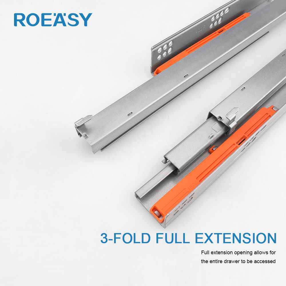 ROEASY drawer guides channel 3D Adjustable  Soft Closing Undermount Heavy Duty Full Extension Metal Rail Drawer Slide