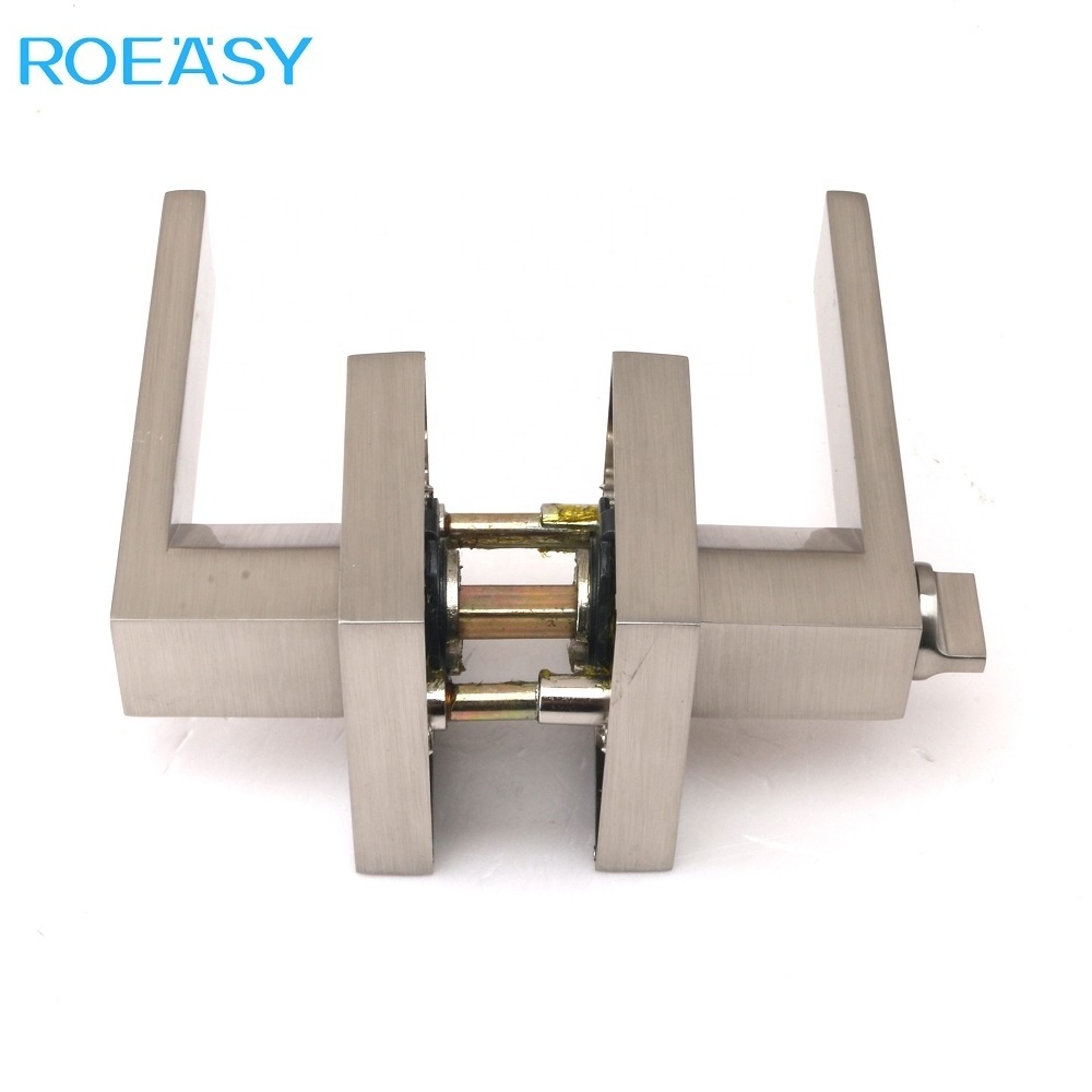 ROEASY Stain Nickel Door Handle Lock Interior Heavy Duty Door Lock Handle with Keys for Privacy Door Lockset