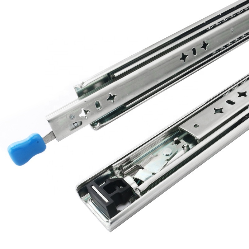 ROEASY 115kg/250lbs 53mm cabinet slide locking heavy duty telescopic drawer slides for industrial  drawer slides