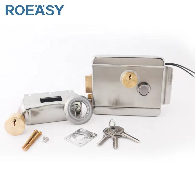 ROEASY Smart Home Electric Rim Lock With Deadbolt Latch Electronic Rim Lock Gate Lock