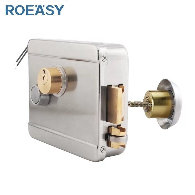 ROEASY Smart Home Electric Rim Lock With Deadbolt Latch Electronic Rim Lock Gate Lock