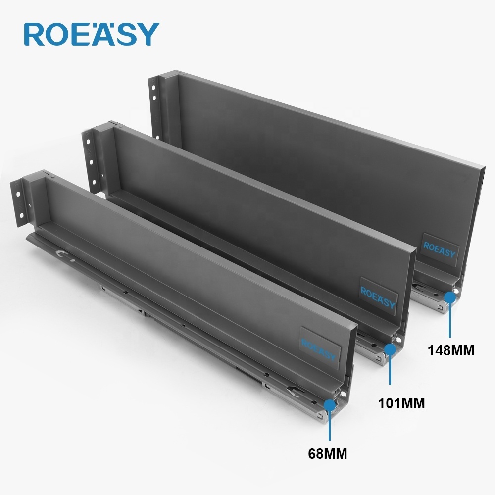 Roeasy undermount slide drawer channel soft close drawers slim box sliding kitchen drawer system soft slides