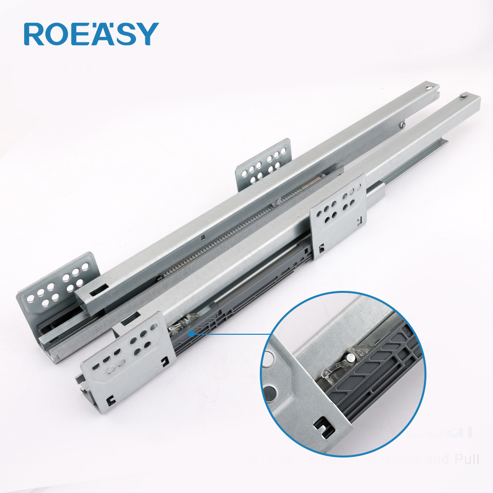 Roeasy Cabinet Drawer Slide Soft Close Runner Metal slim Box Drawer System Drawer Slide For Kitchen Hardware box