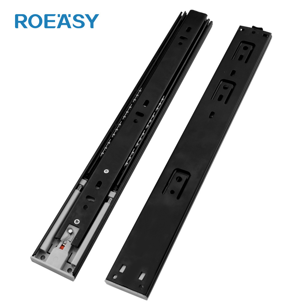 ROEASY 45mm Elasticity Drawer Slide Railing Stopper Soft Close Push Open Drawer Slides Runners Soft Close Concealed Slide