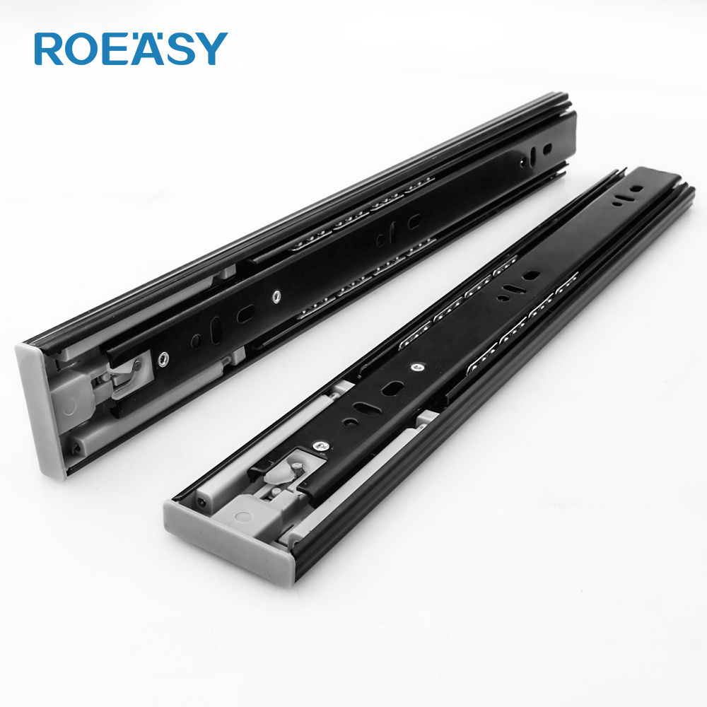 ROEASY 45mm Elasticity Drawer Slide Railing Stopper Soft Close Push Open Drawer Slides Runners Soft Close Concealed Slide