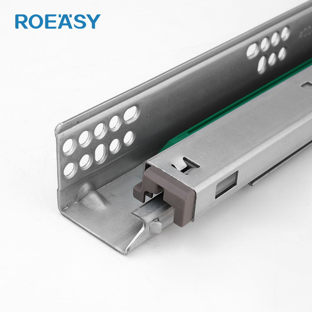 ROEASY Soft Close Under Mount Concealed Hidden Drawer Slide for Kitchen Cabinet Bottom Mounting Telescopic Rail Guide