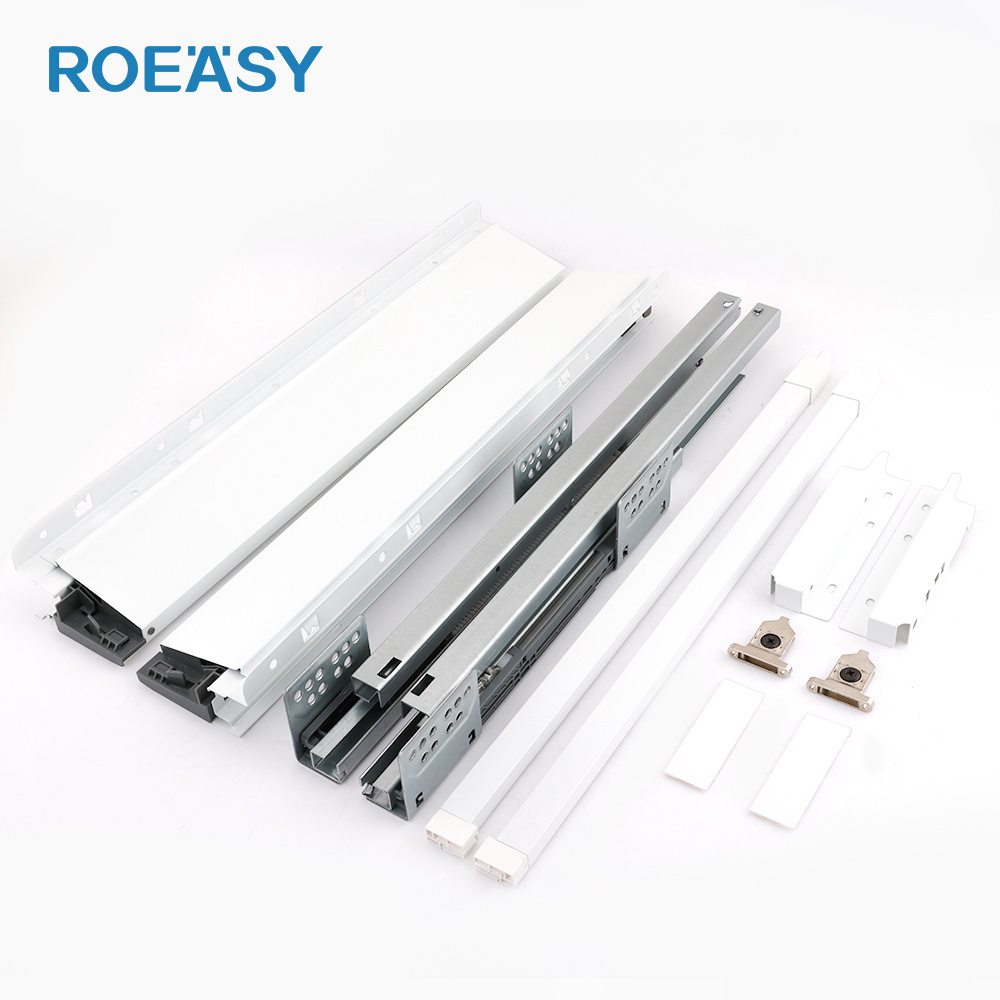 ROEASY Full Extension Drawer Slide Home Furniture Metal Boxes Slim Slide Box