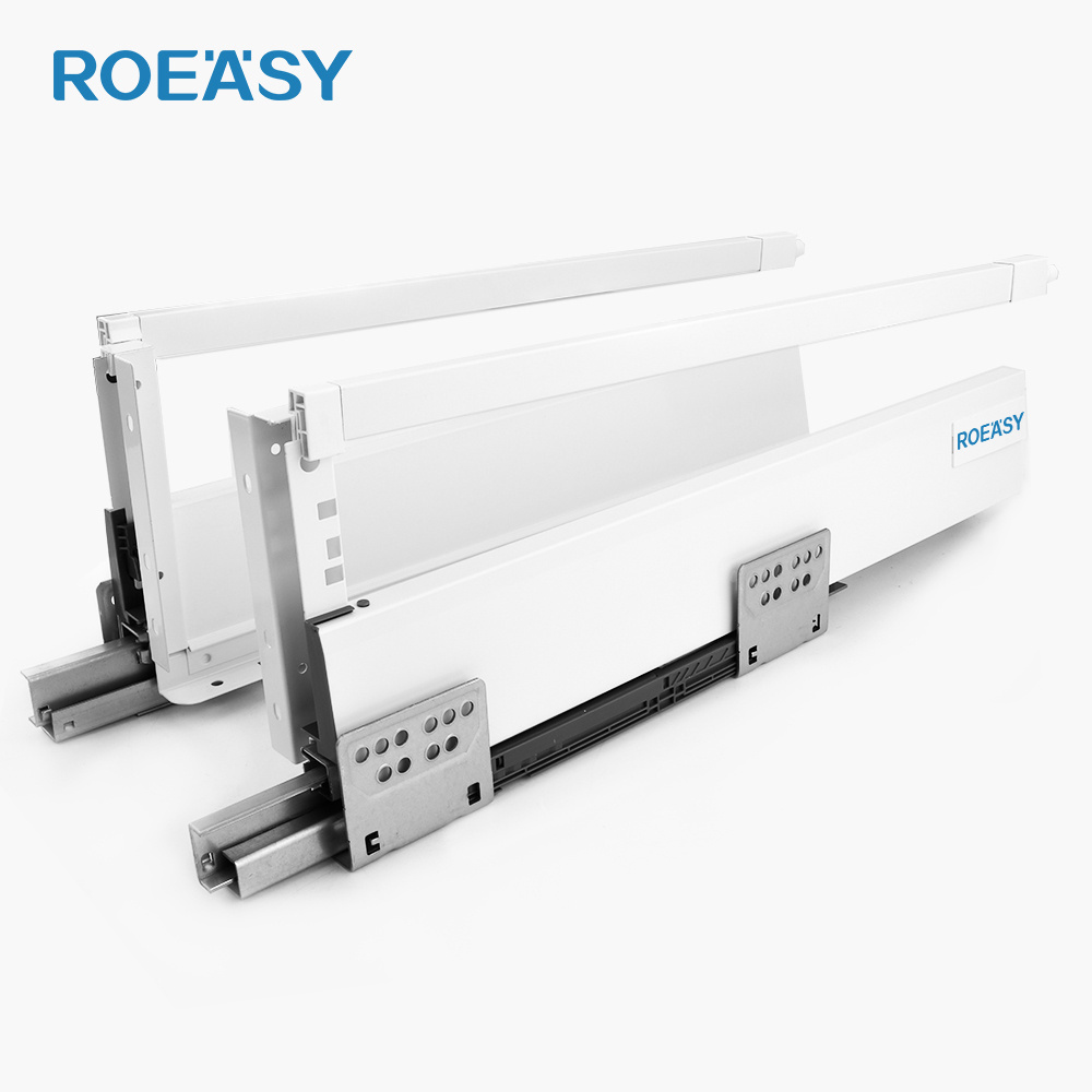 ROEASY Full Extension Drawer Slide Home Furniture Metal Boxes Slim Slide Box