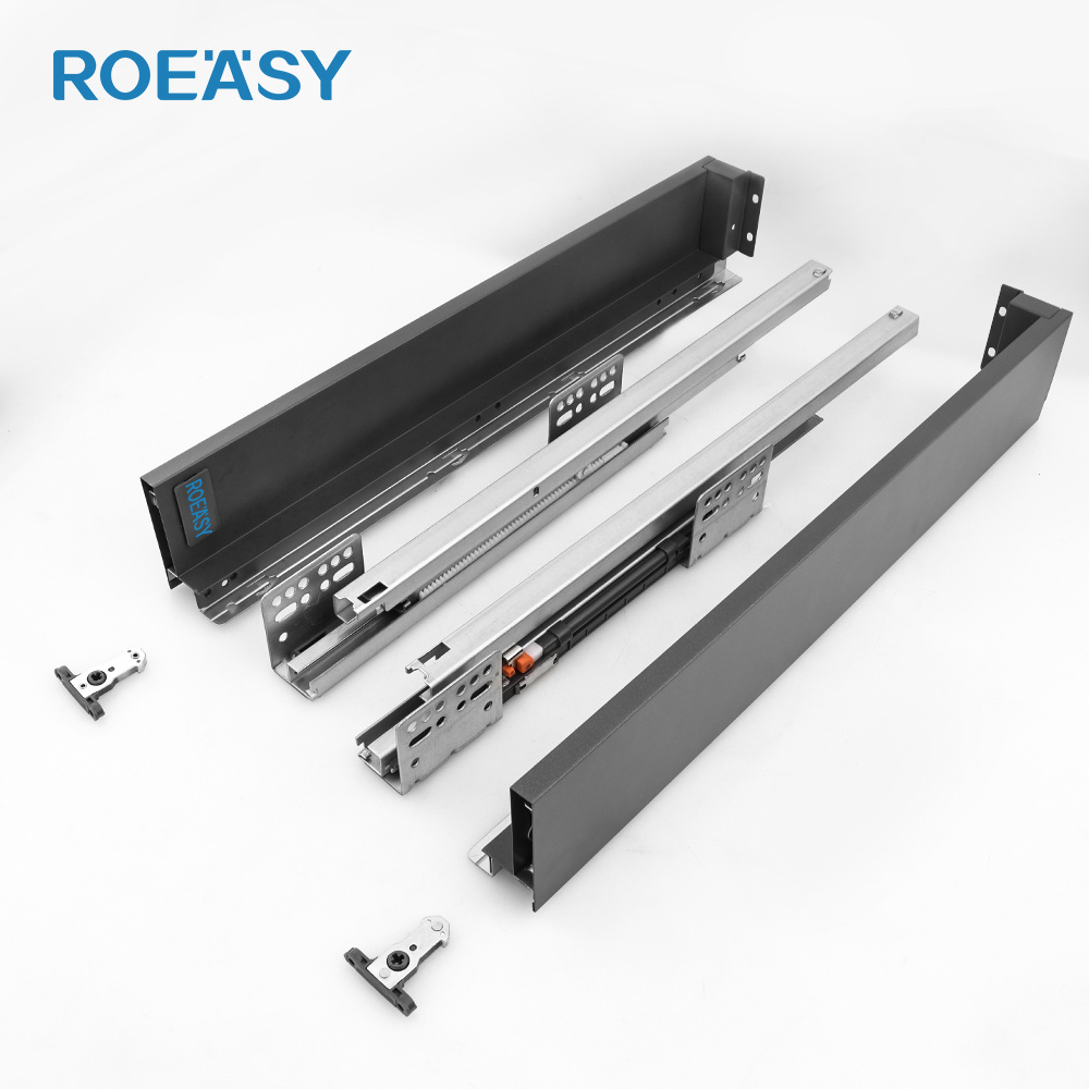 ROEASY Soft Closing Metal tool Box Drawer Slide Drawer Boxes Slim box Kitchen Drawer System Used on Furniture Cabinet