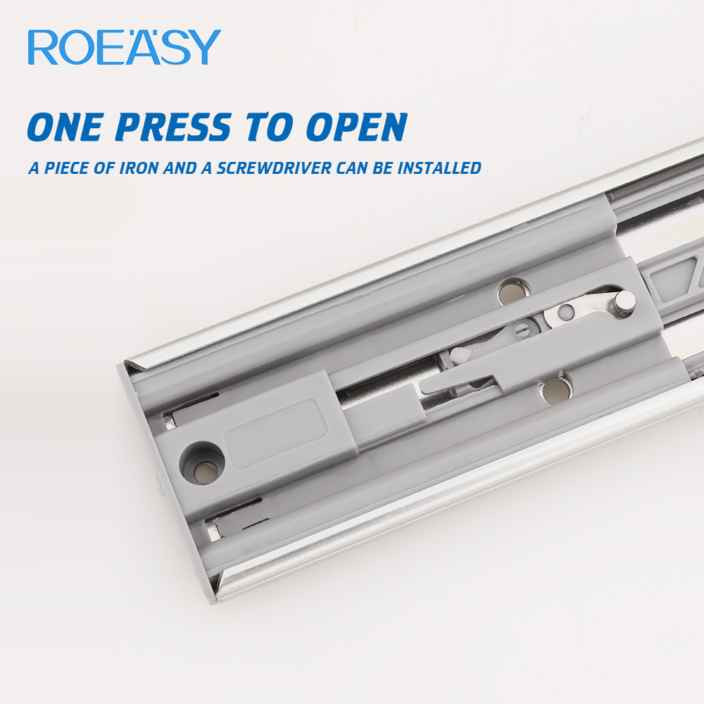 Roeasy Hot Sale 35/45mm Blue Zinc Plated Ball Bearing Drawer Slide for Furniture Drawer Slide Rail