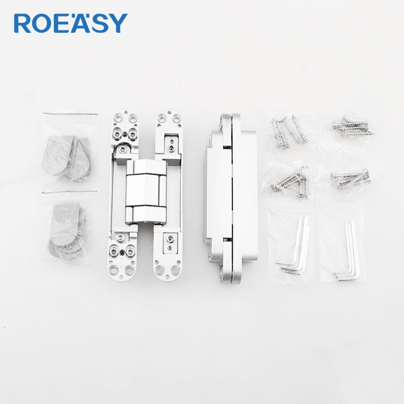 ROEASY heavy duty wood hidden cross hardware invisible gate hinge 3d adjustable concealed door hinge