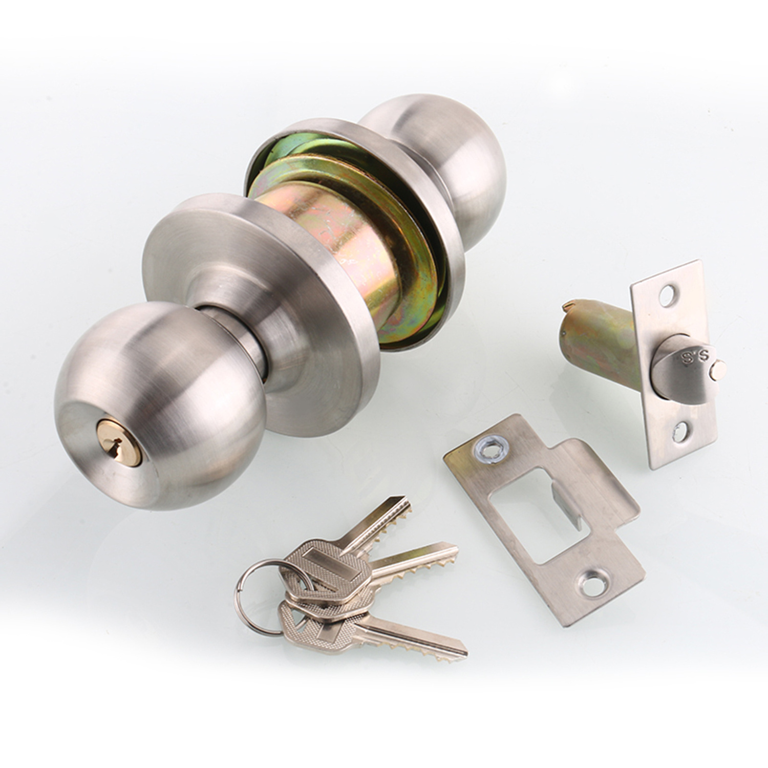 ROEASY Top Security Cerraduras de Pomo Cilindricas y Tubulares Knob Lock for Bedroom Bathroom Door